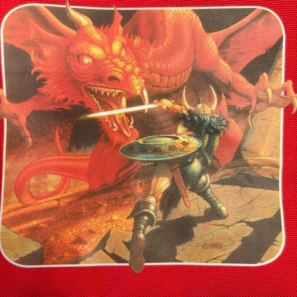 Dungeons & Dragons Red Passport/Messenger/Crossbody Bag Black Strap